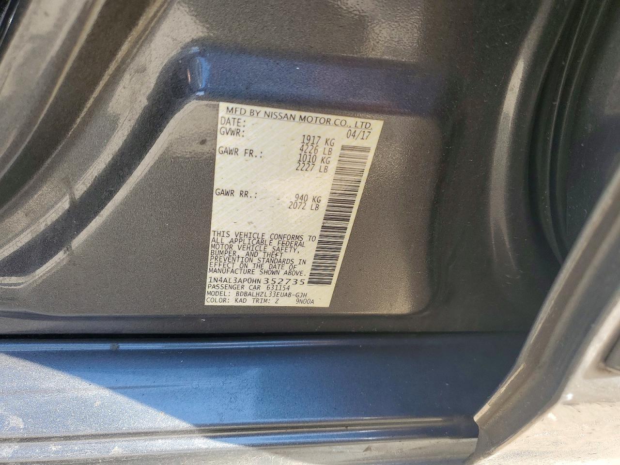 2017 Nissan Altima 2.5 Sr - zdjęcie 12