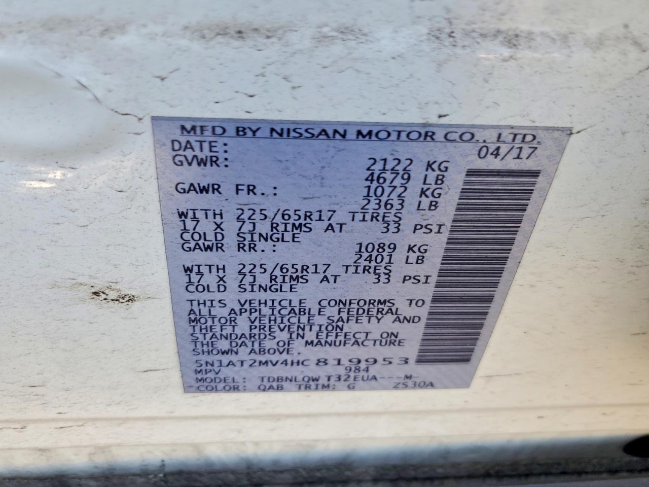 2017 Nissan Rogue Sv - zdjęcie 13