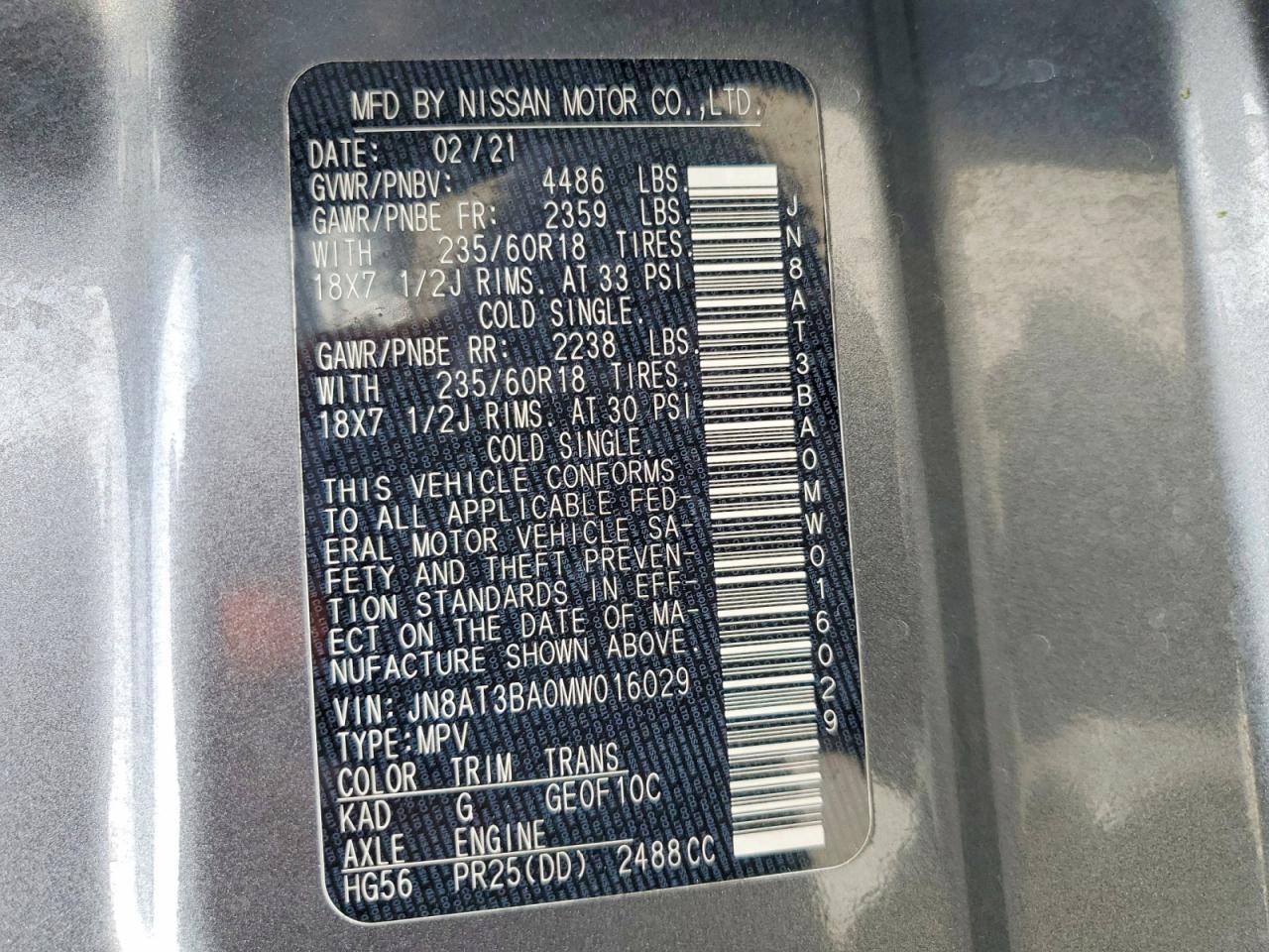 2021 Nissan Rogue Sv - zdjęcie 12