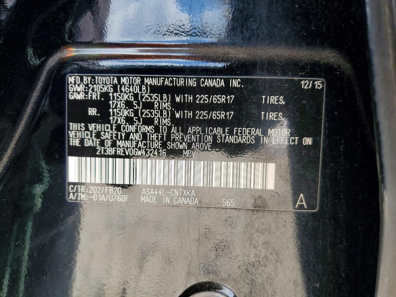 2016 Toyota Rav4 Le - zdjęcie 12