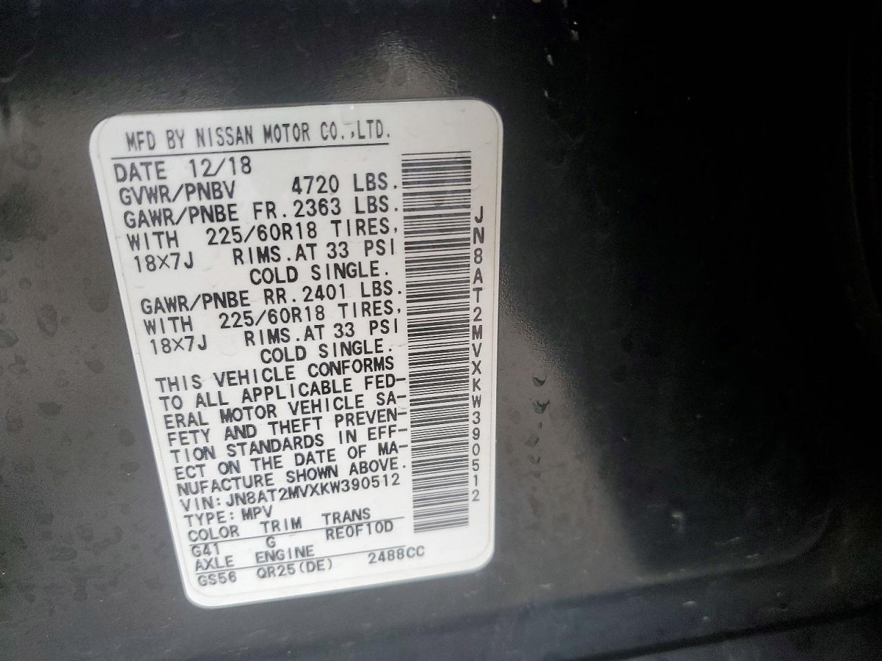 2019 Nissan Rogue Sv - zdjęcie 13