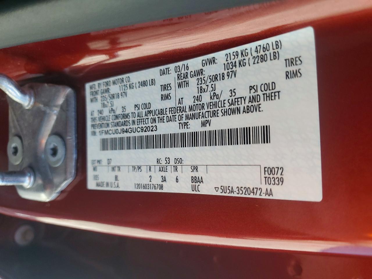 2016 Ford Escape Titanium - zdjęcie 13