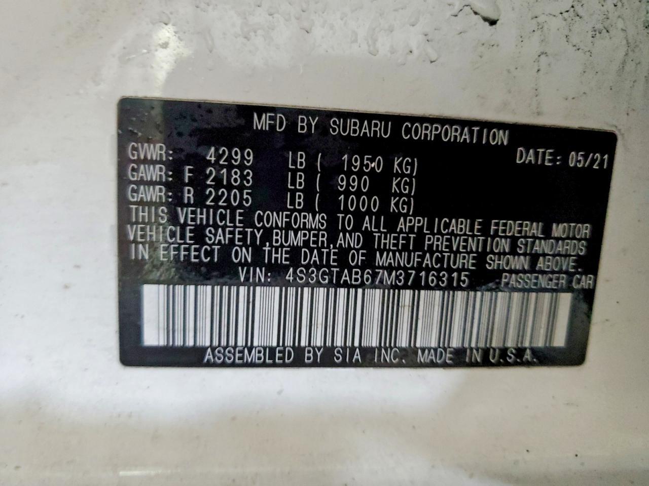 2021 Subaru Impreza - zdjęcie 12