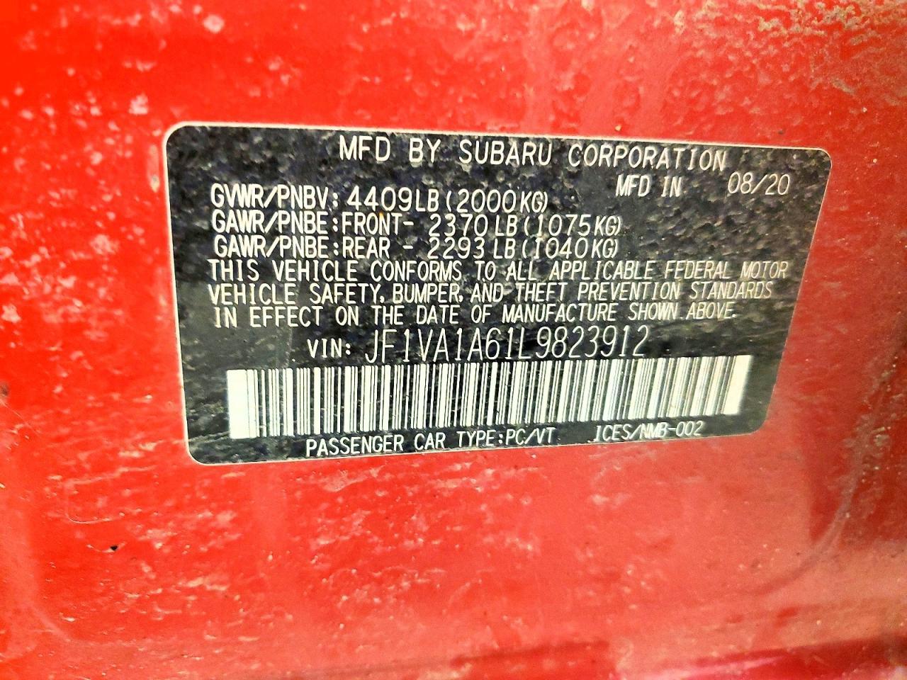 2020 Subaru Wrx - zdjęcie 12