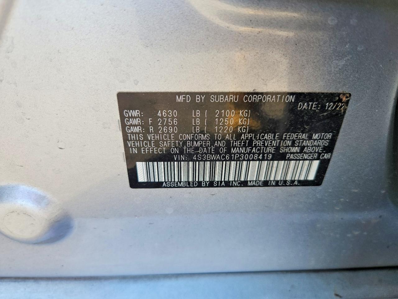 2023 Subaru Legacy Premium - zdjęcie 12