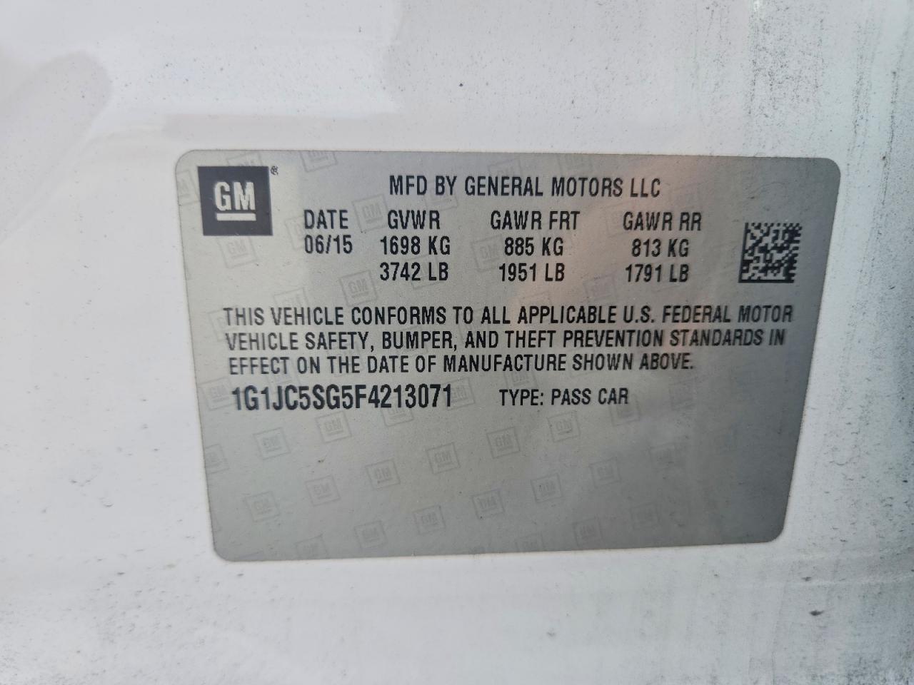 2015 Chevrolet Sonic Lt - zdjęcie 12