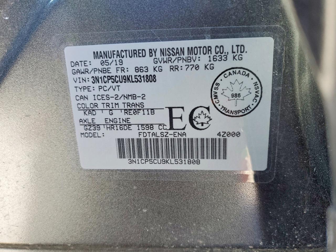 2019 Nissan Kicks S - zdjęcie 14