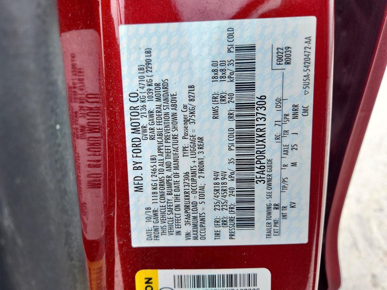 2019 Ford Fusion Titanium - zdjęcie 12