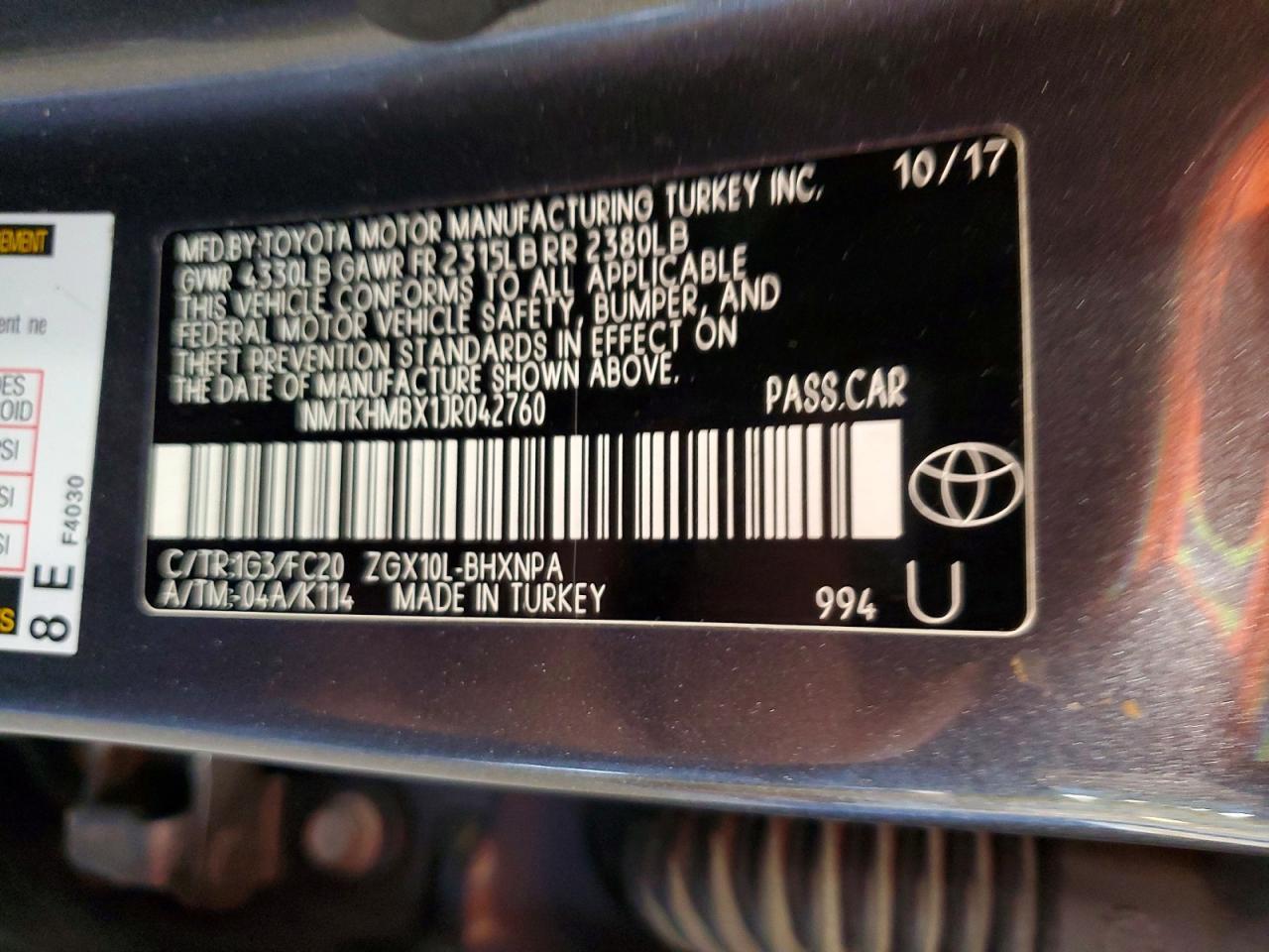 2018 Toyota C-Hr Xle - zdjęcie 13