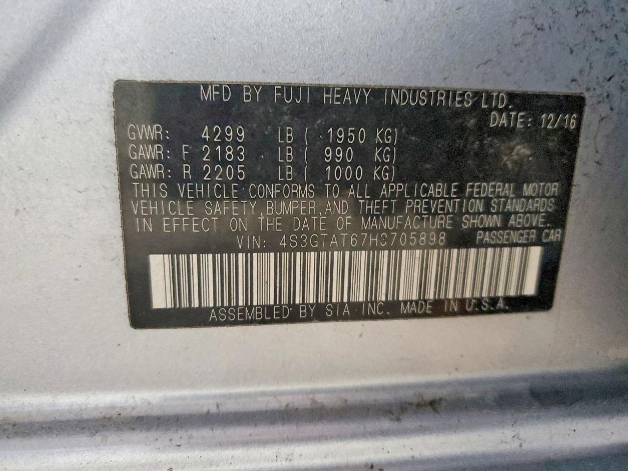 2017 Subaru Impreza Limited - zdjęcie 12