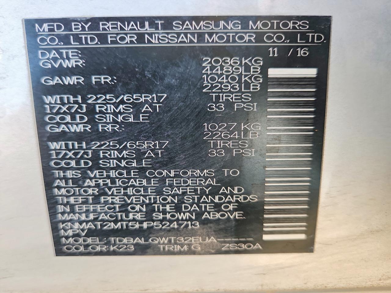 2017 Nissan Rogue Sv - zdjęcie 12