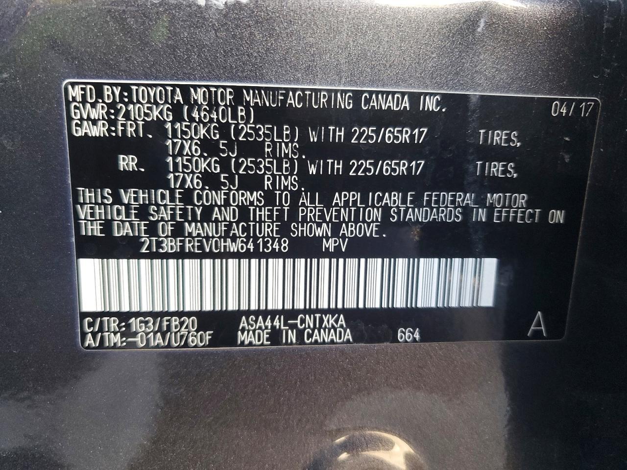 2017 Toyota Rav4 Le - zdjęcie 13