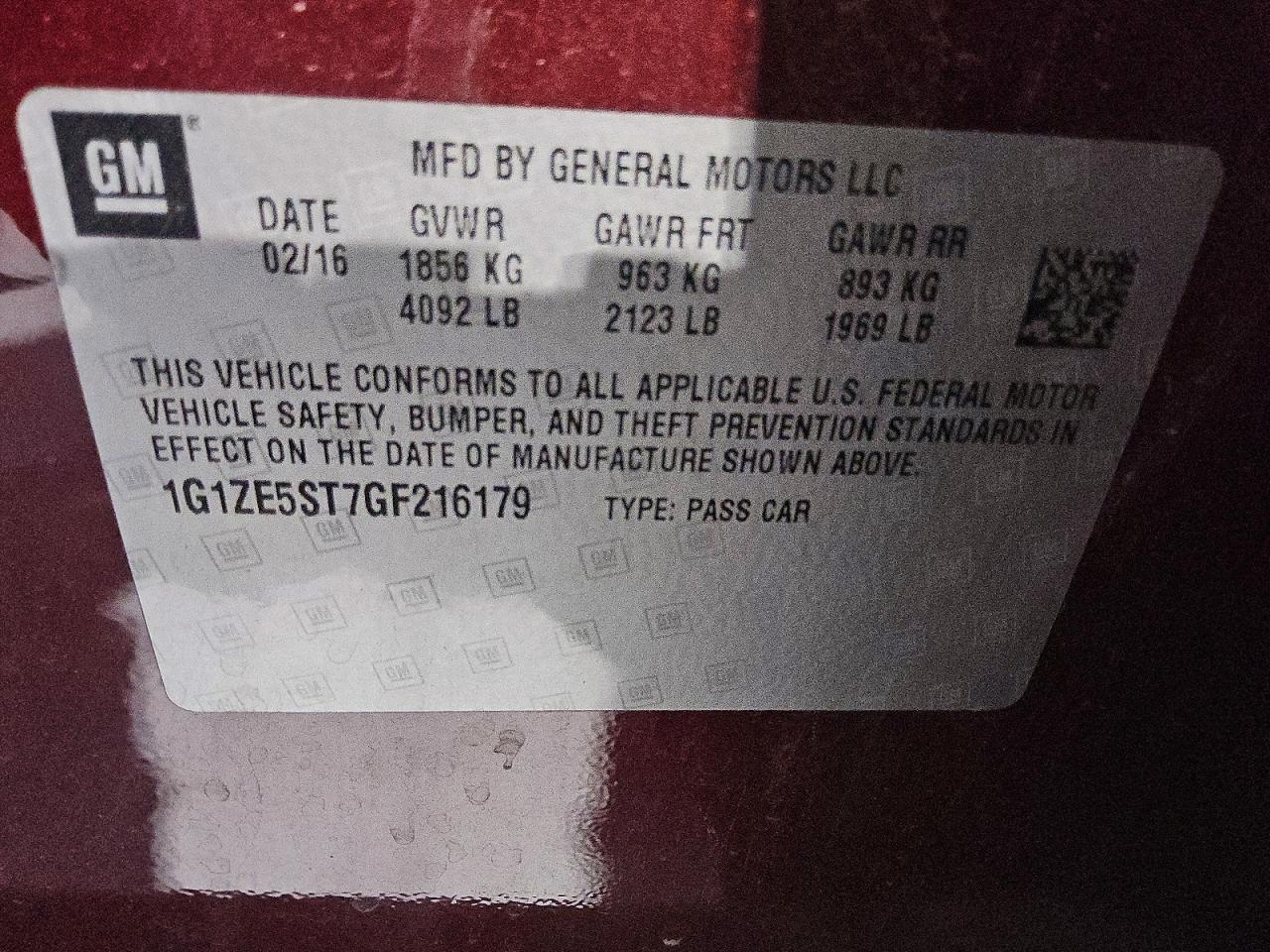 2016 Chevrolet Malibu Lt - zdjęcie 12