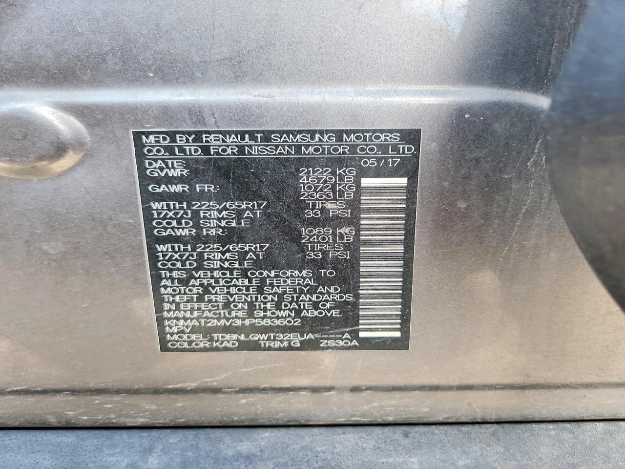 2017 Nissan Rogue Sv - zdjęcie 12