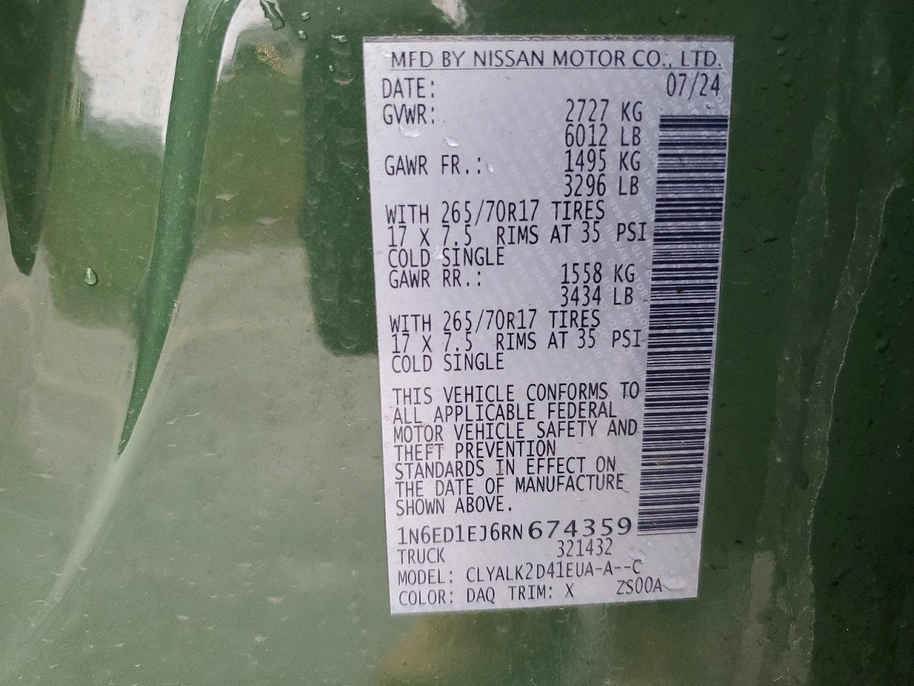 2024 Nissan Frontier S - zdjęcie 12