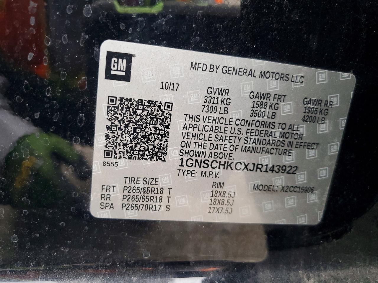 2018 Chevrolet Suburban C1500 Lt - zdjęcie 14