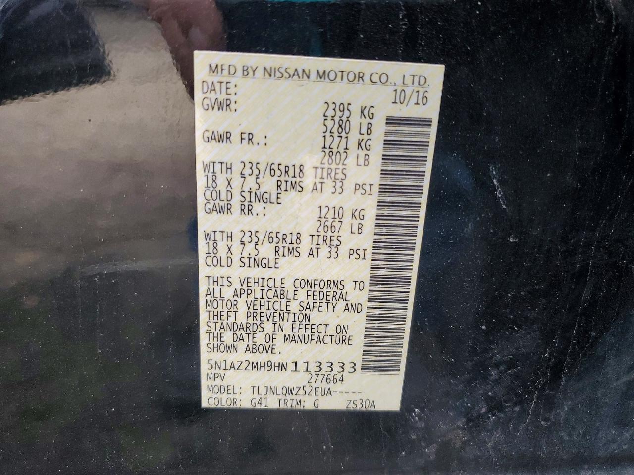 2017 Nissan Murano Sv - zdjęcie 13