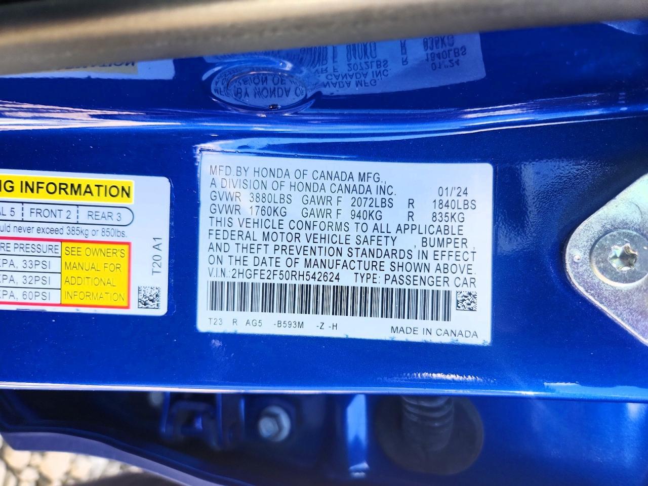 2024 Honda Civic Sport - zdjęcie 12