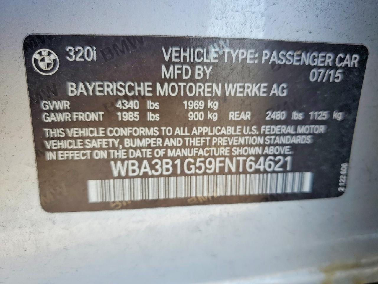 2015 BMW 320 I - zdjęcie 12