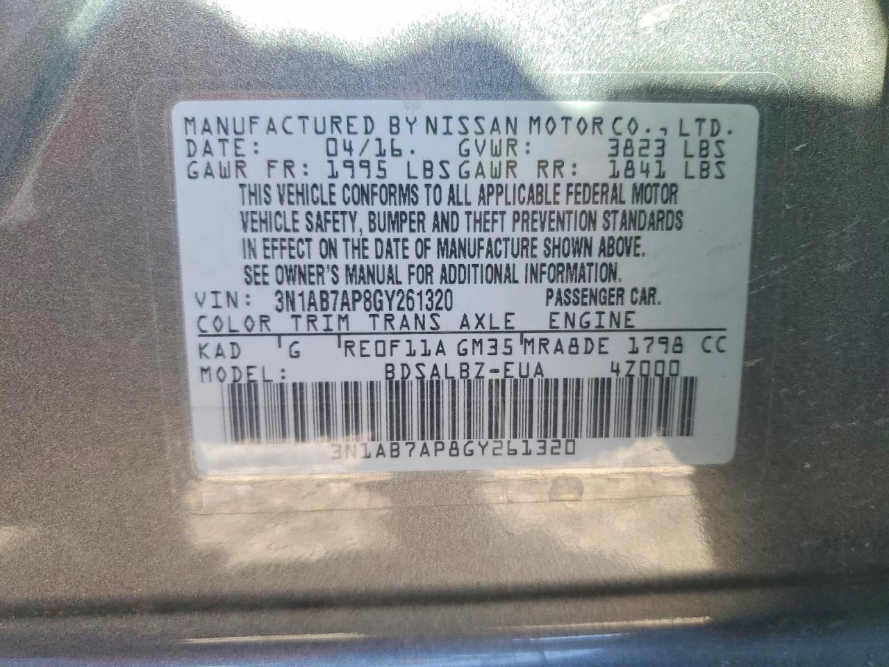 2016 Nissan Sentra S - zdjęcie 12