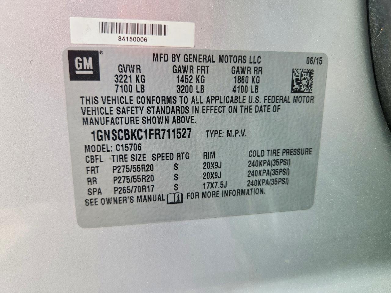 2015 Chevrolet Tahoe C1500 Lt - zdjęcie 13