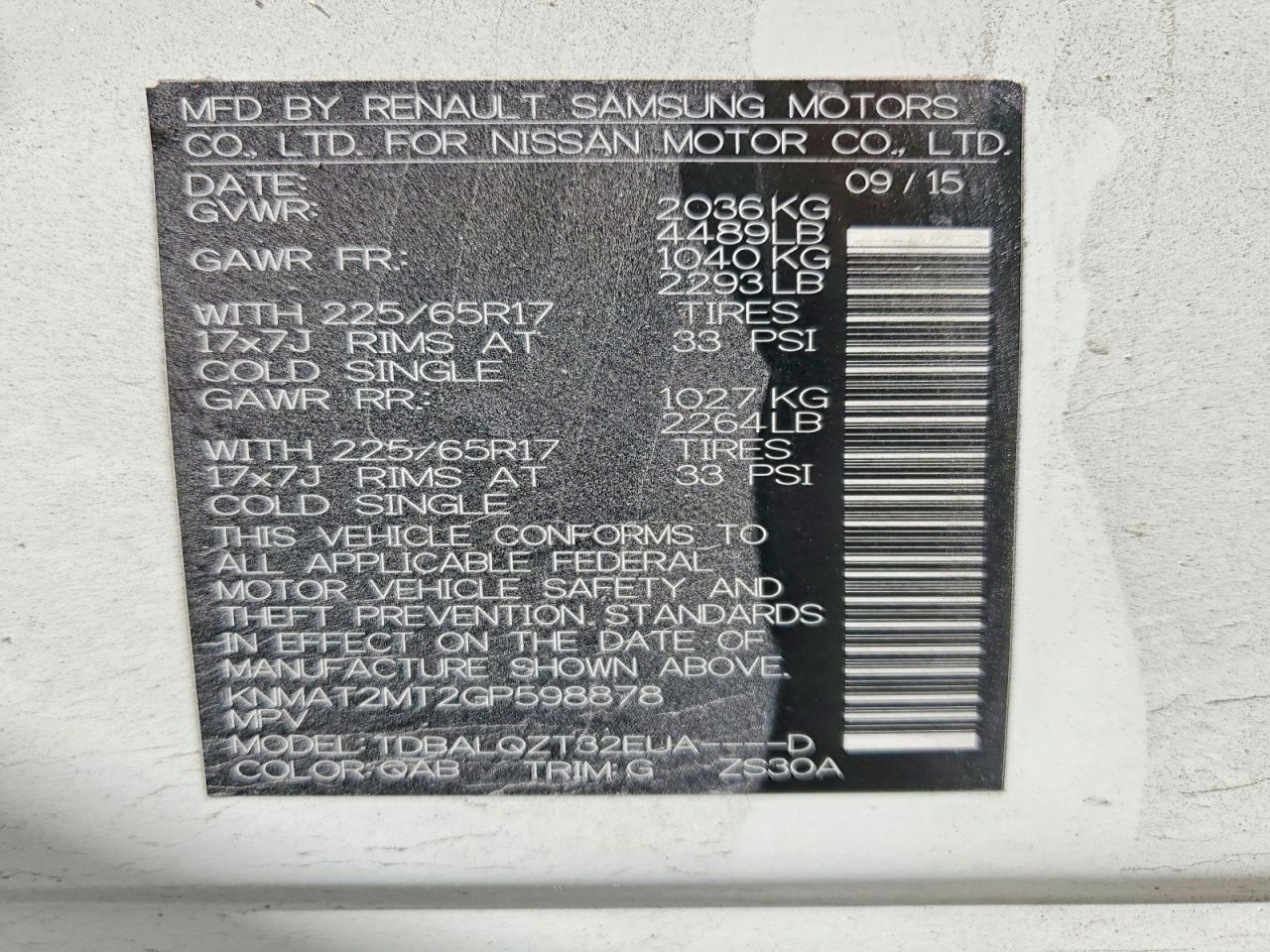 2016 Nissan Rogue Sv - zdjęcie 12