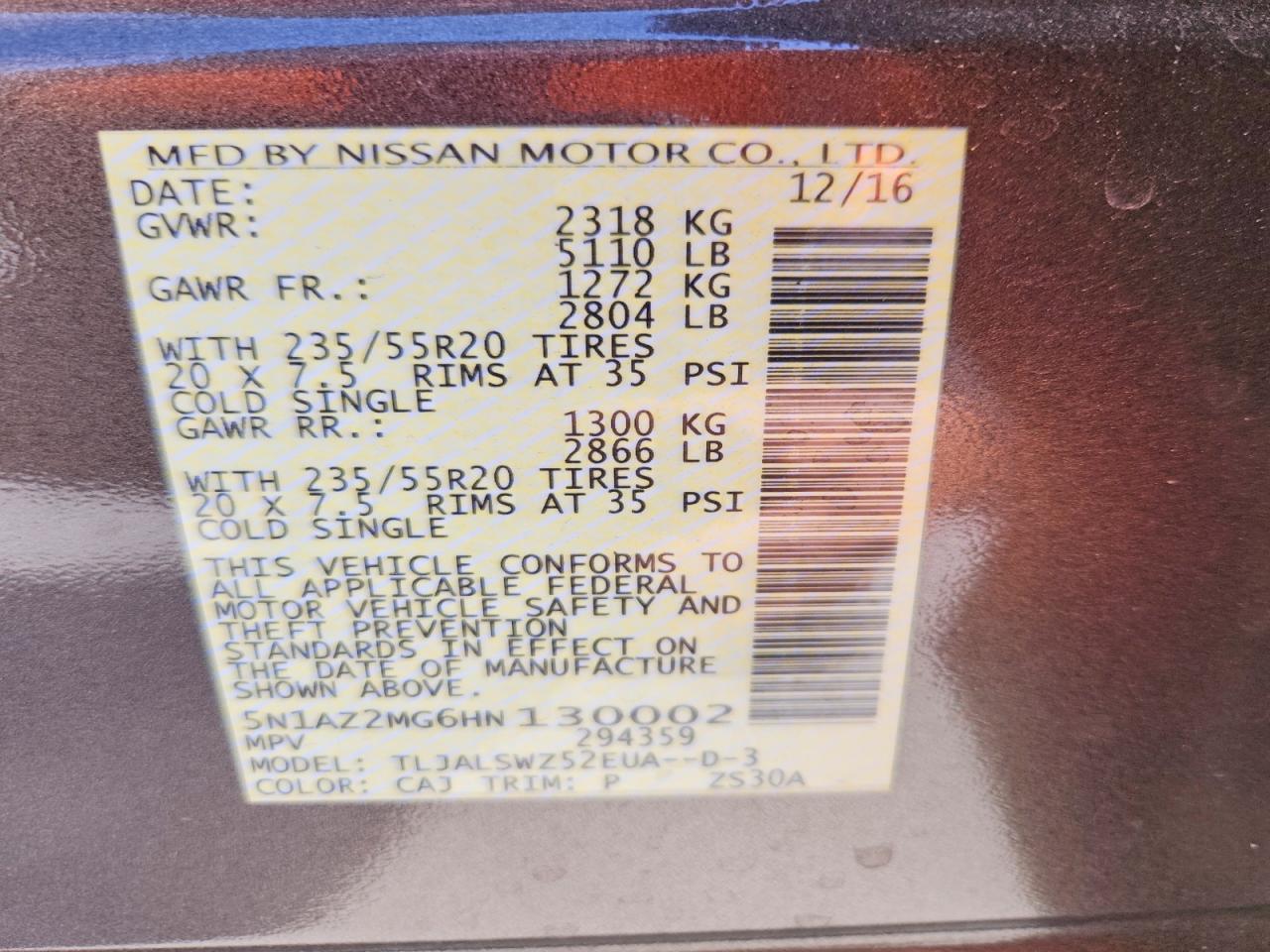 2017 Nissan Murano Platinum - zdjęcie 14