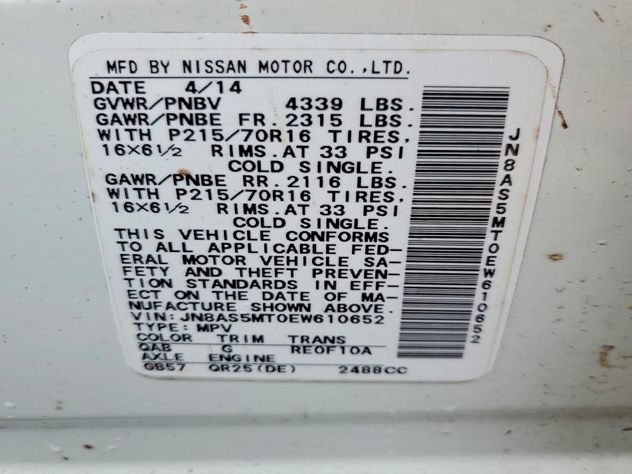 2014 Nissan Rogue Select S - zdjęcie 13