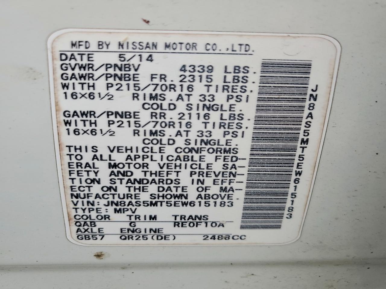 2014 Nissan Rogue Select S - zdjęcie 13