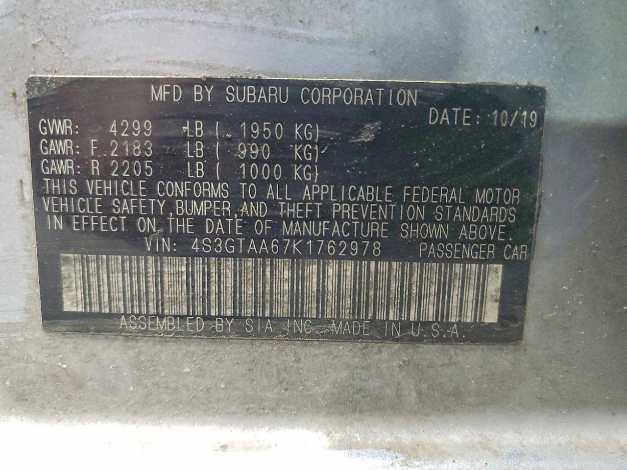 2019 Subaru Impreza - zdjęcie 12