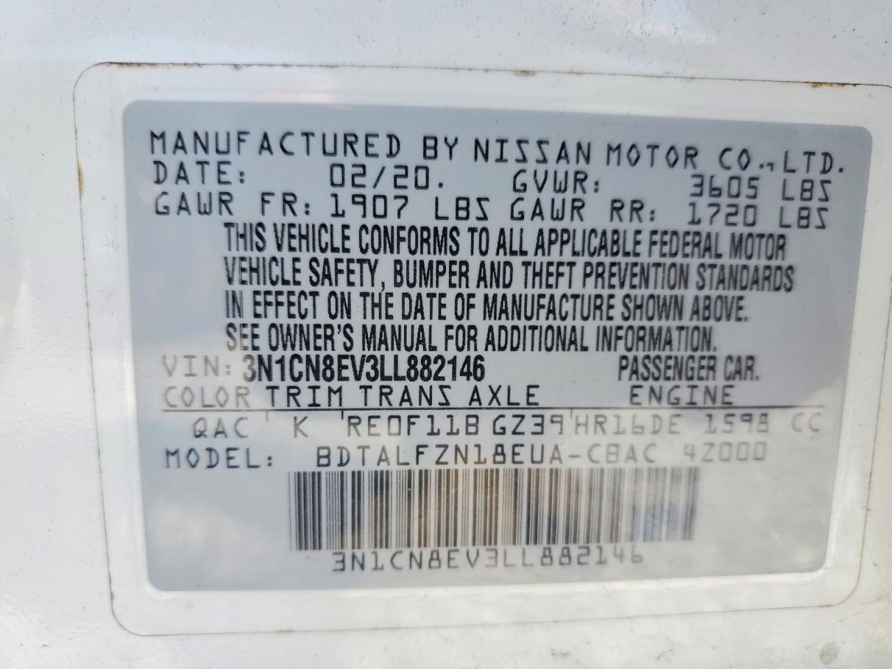 2020 Nissan Versa Sv - zdjęcie 12