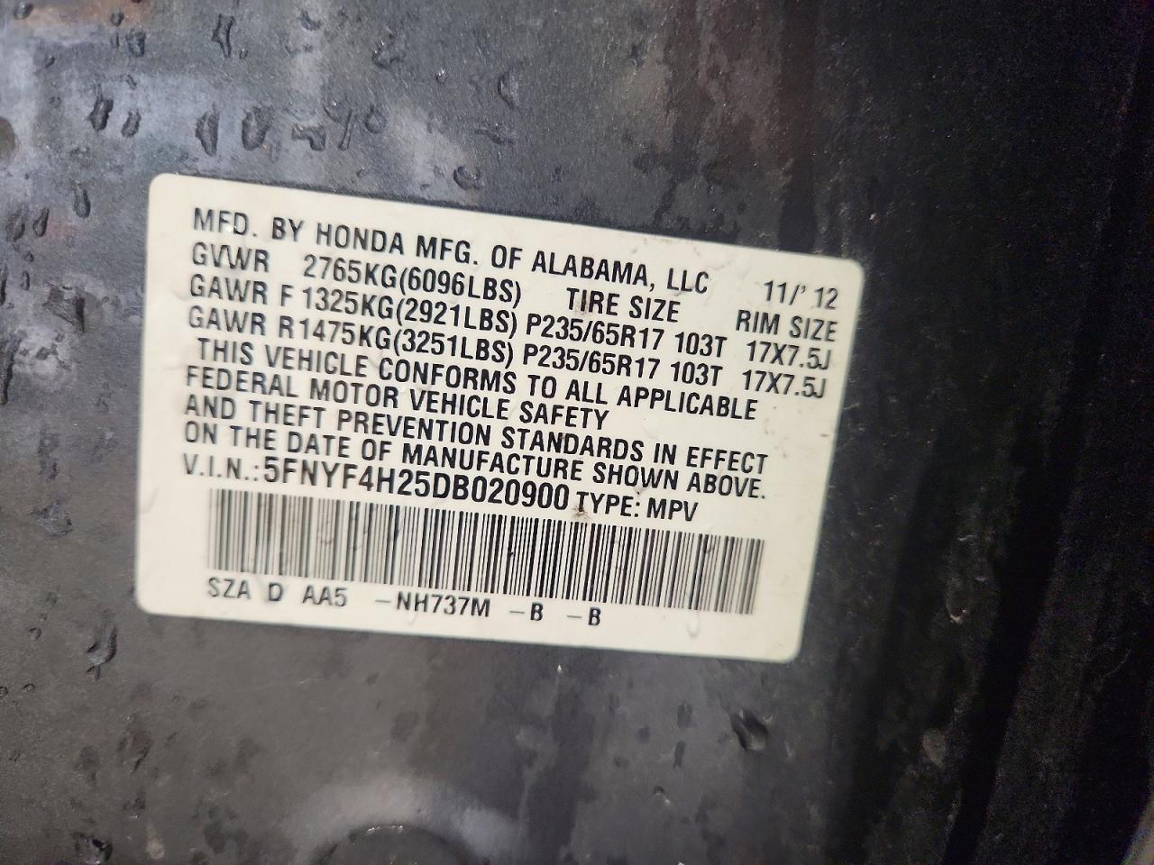 2013 Honda Pilot Lx - zdjęcie 13