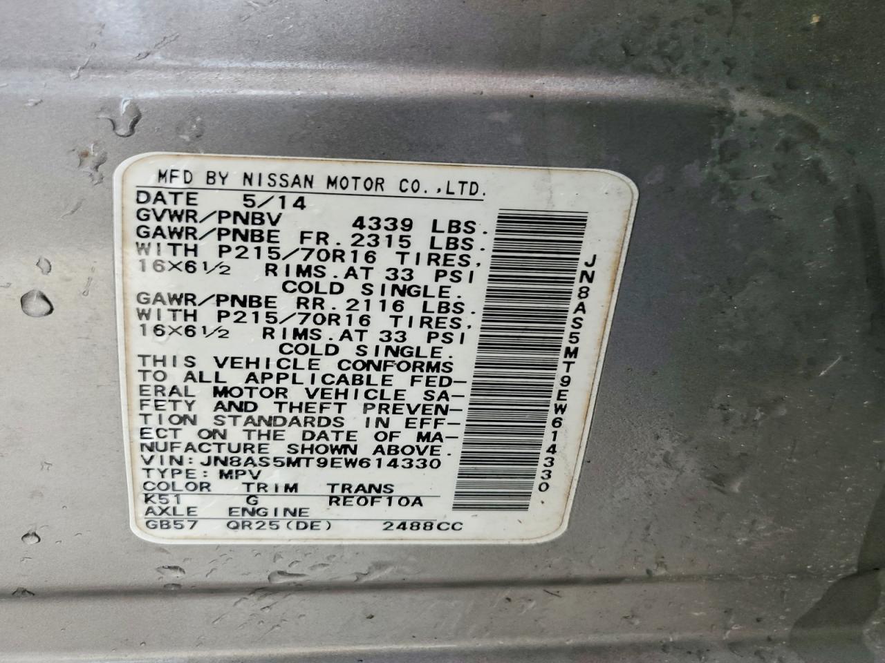 2014 Nissan Rogue Select S - zdjęcie 13