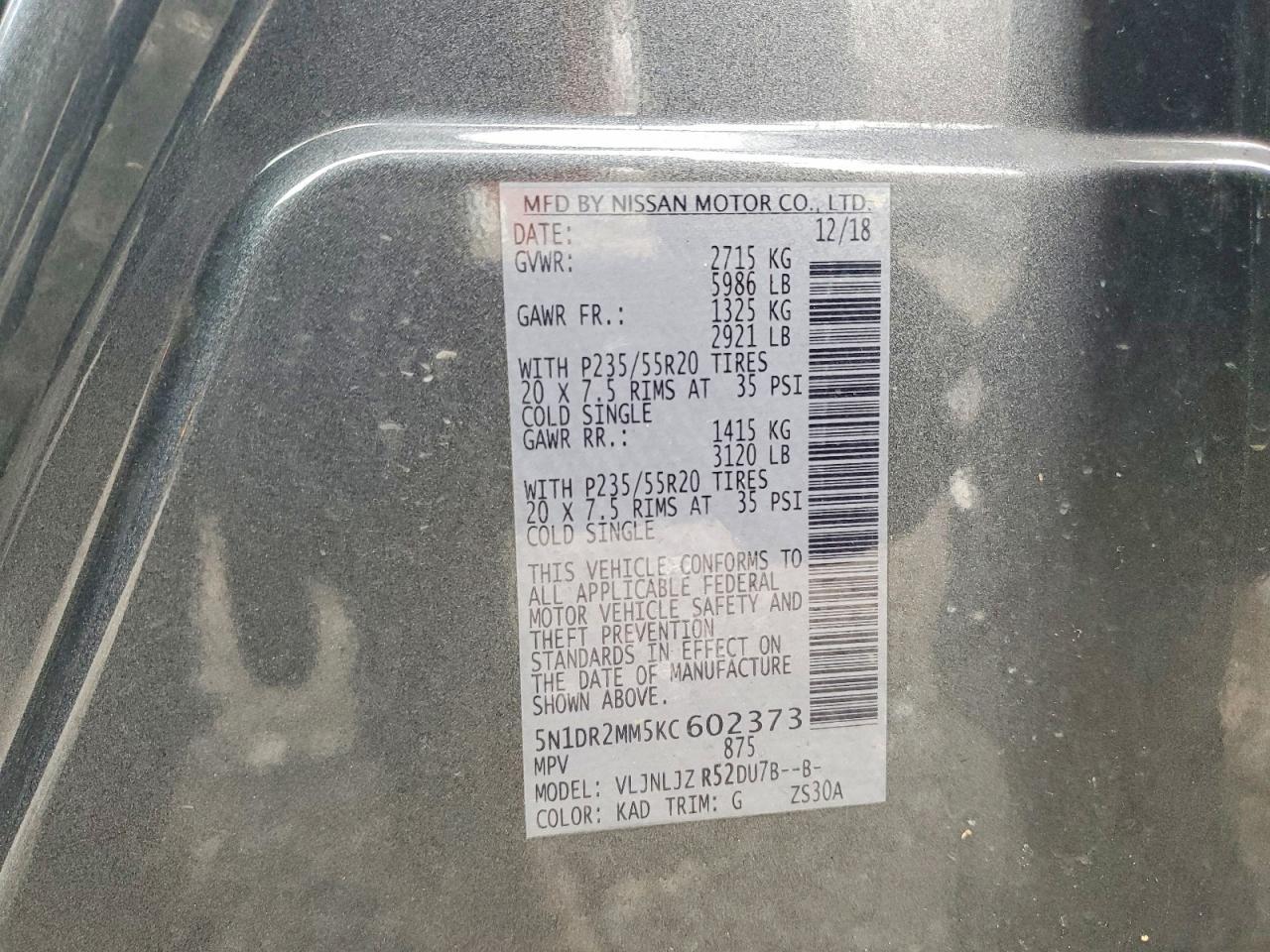 2019 Nissan Pathfinder Platinum - zdjęcie 14