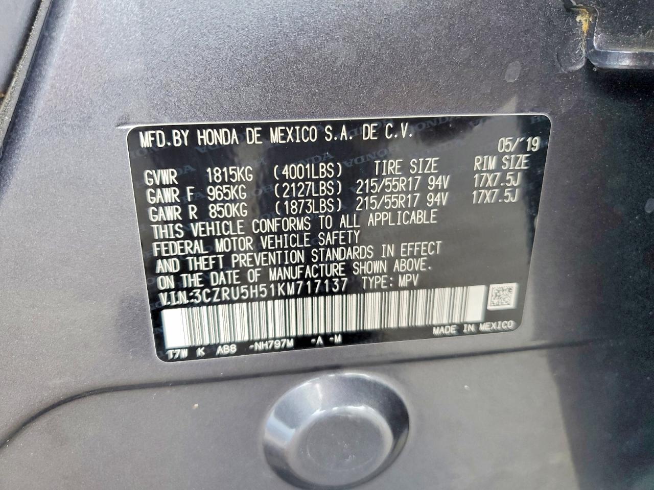 2019 Honda Hr-V Ex - zdjęcie 13