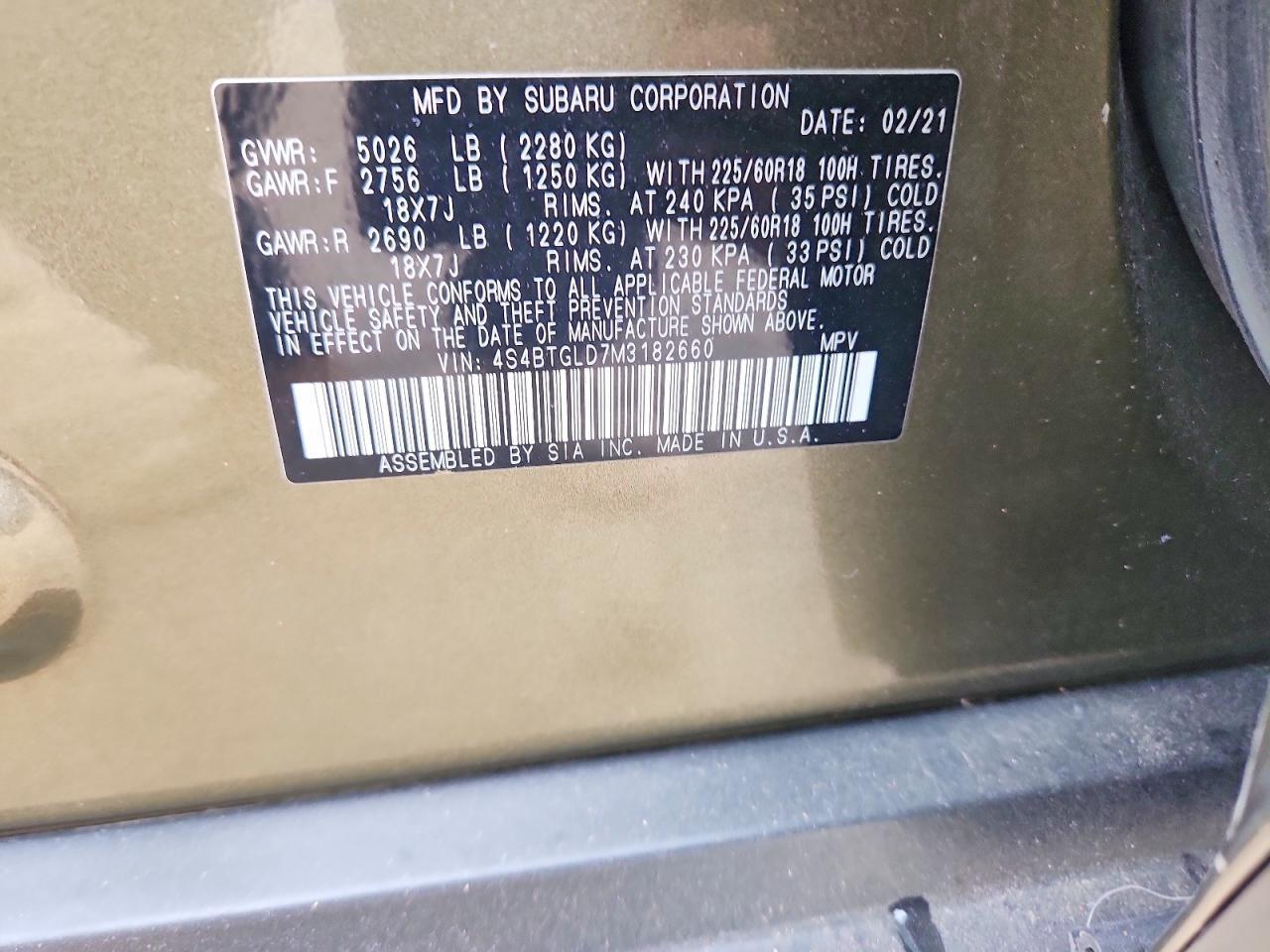 2021 Subaru Outback - zdjęcie 14