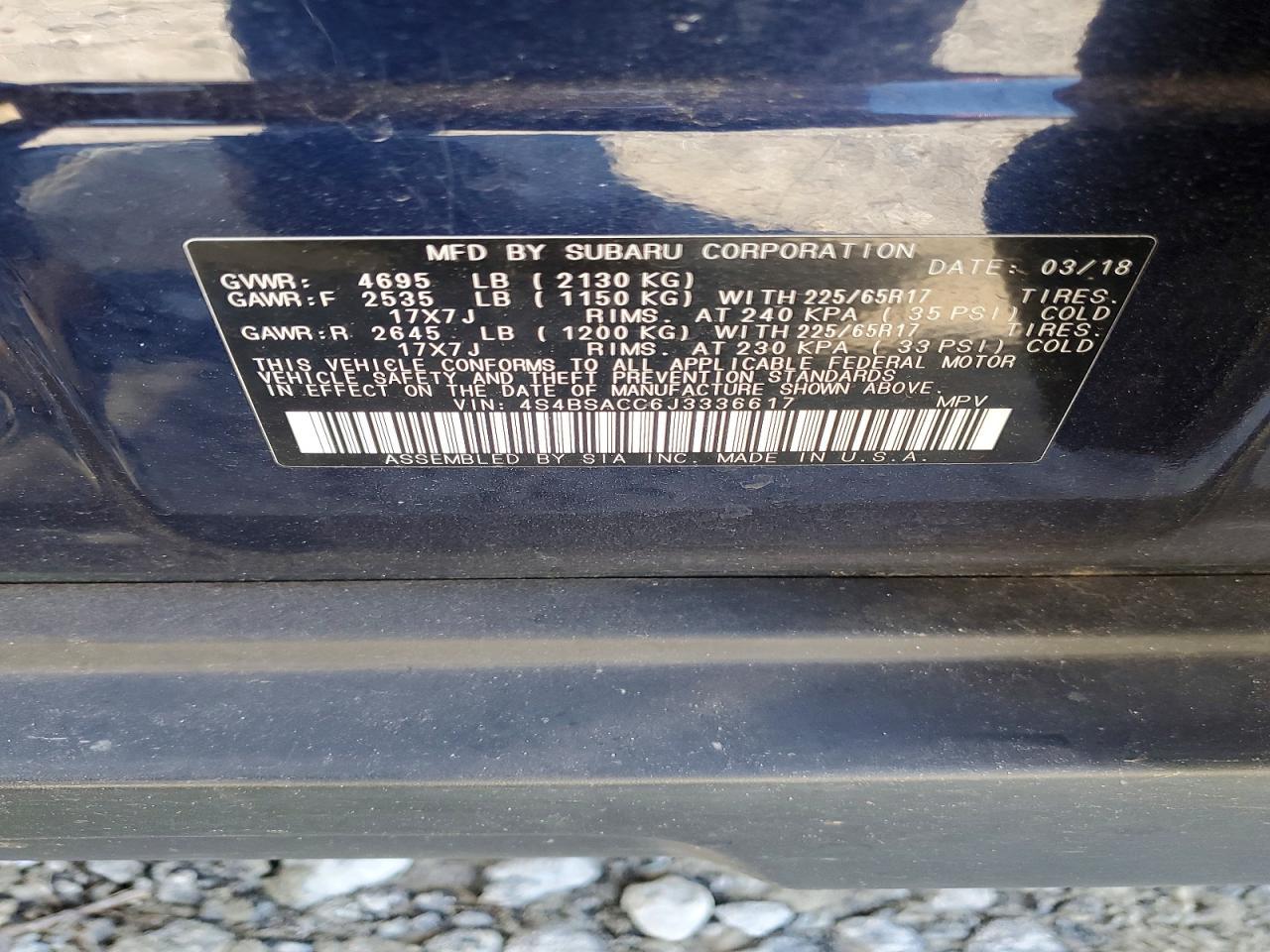 2018 Subaru Outback 2.5I Premium - zdjęcie 13