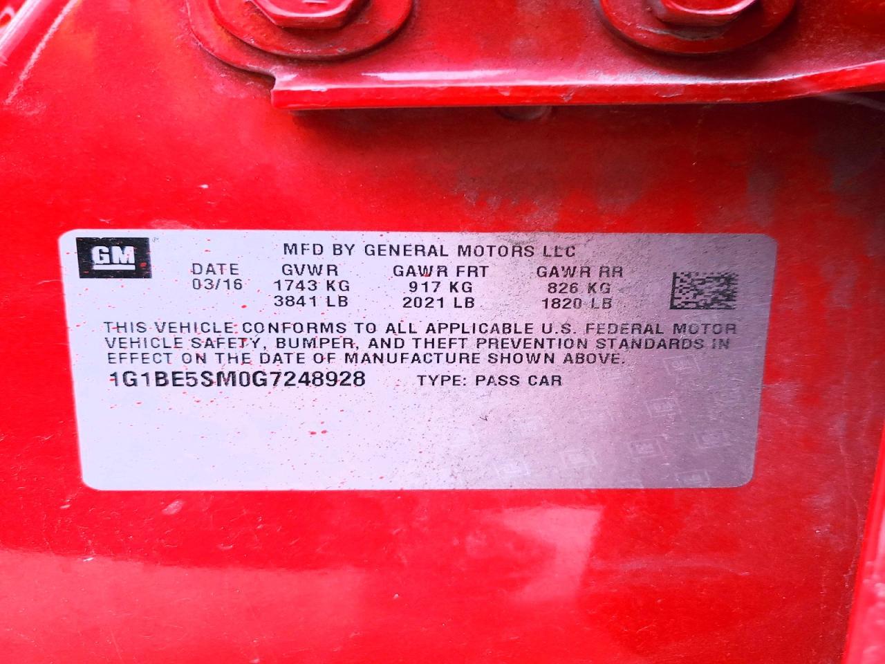 2016 Chevrolet Cruze Lt - zdjęcie 12