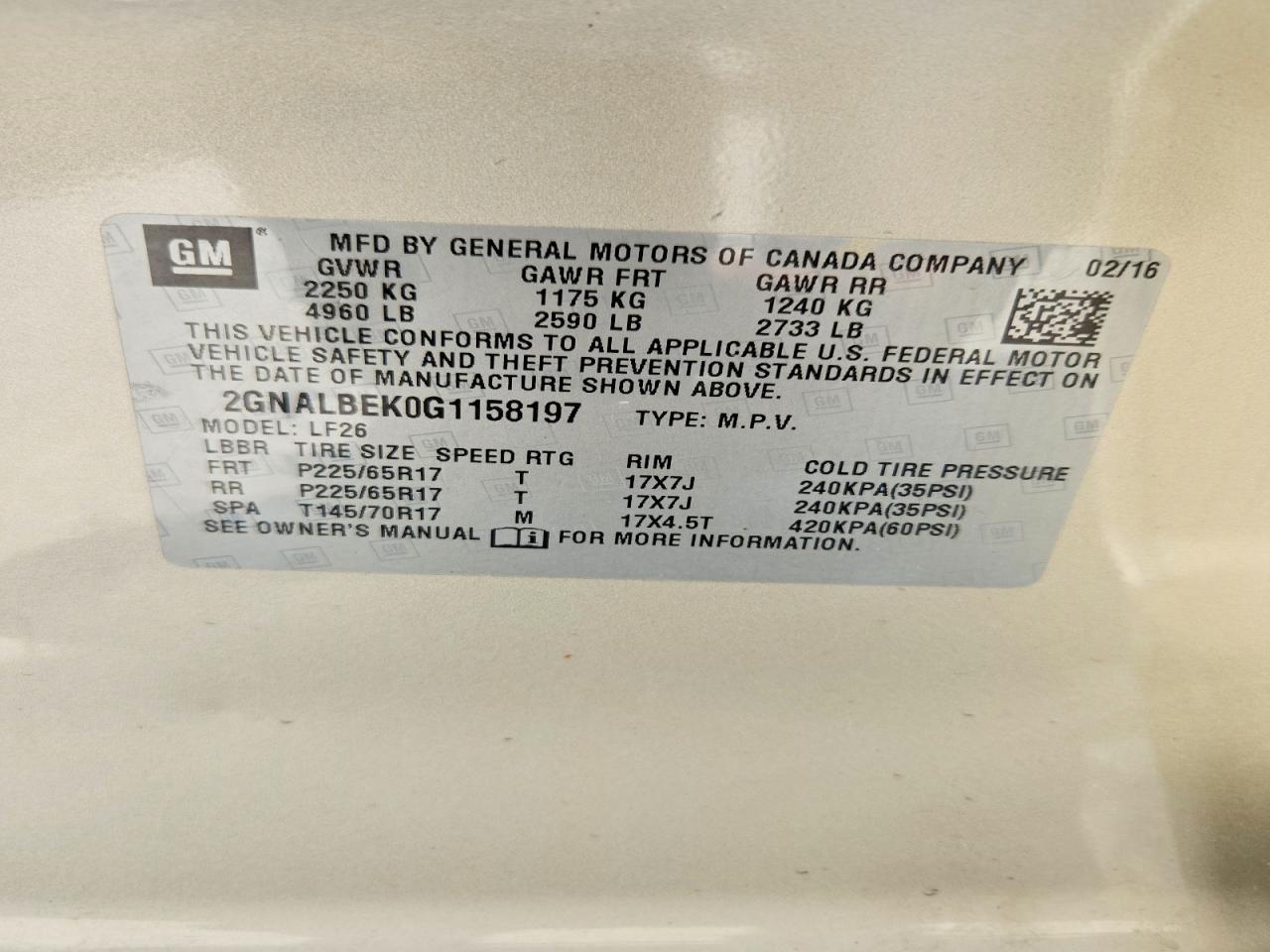 2016 Chevrolet Equinox Ls - zdjęcie 13