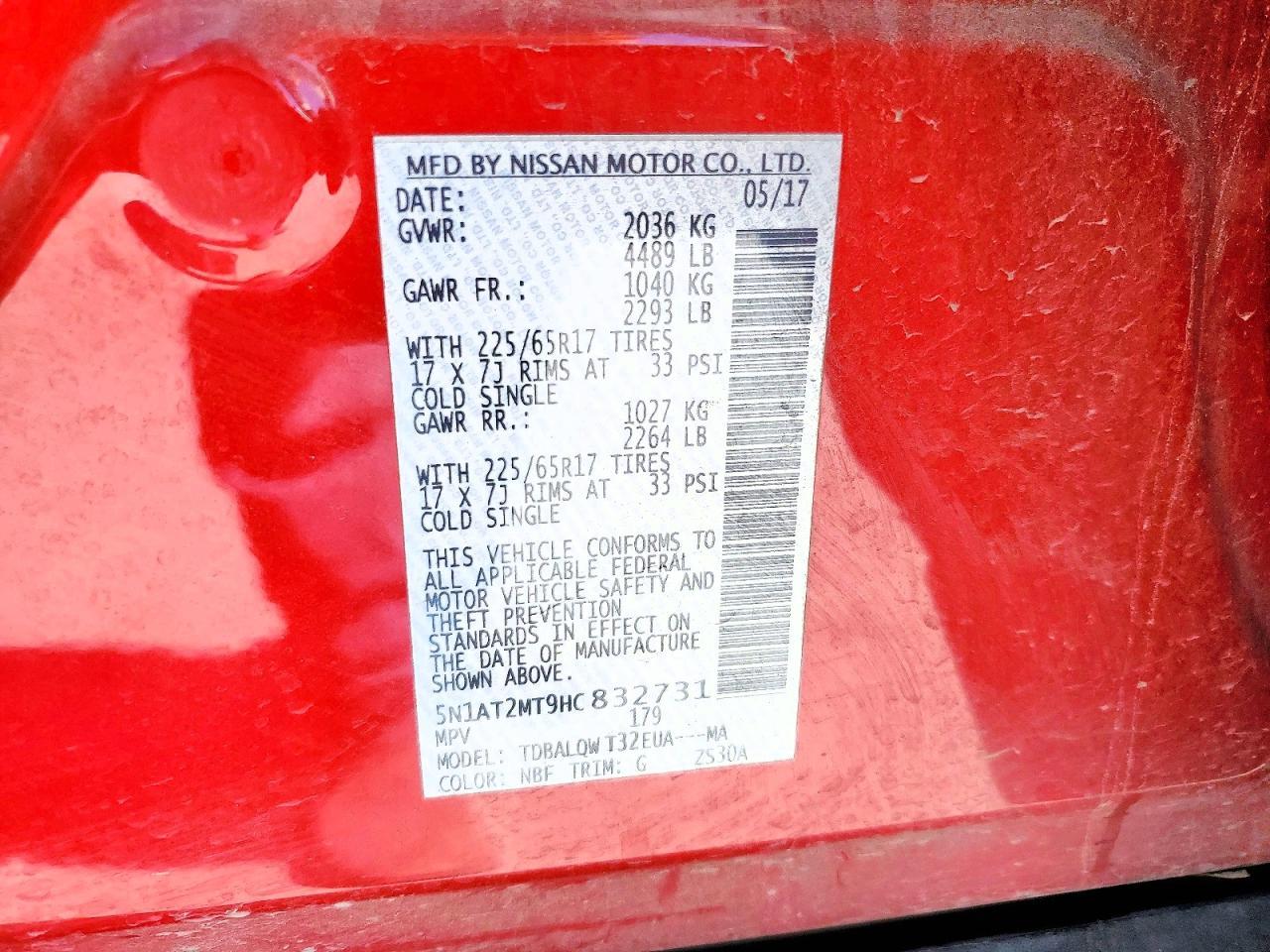 2017 Nissan Rogue Sv - zdjęcie 12