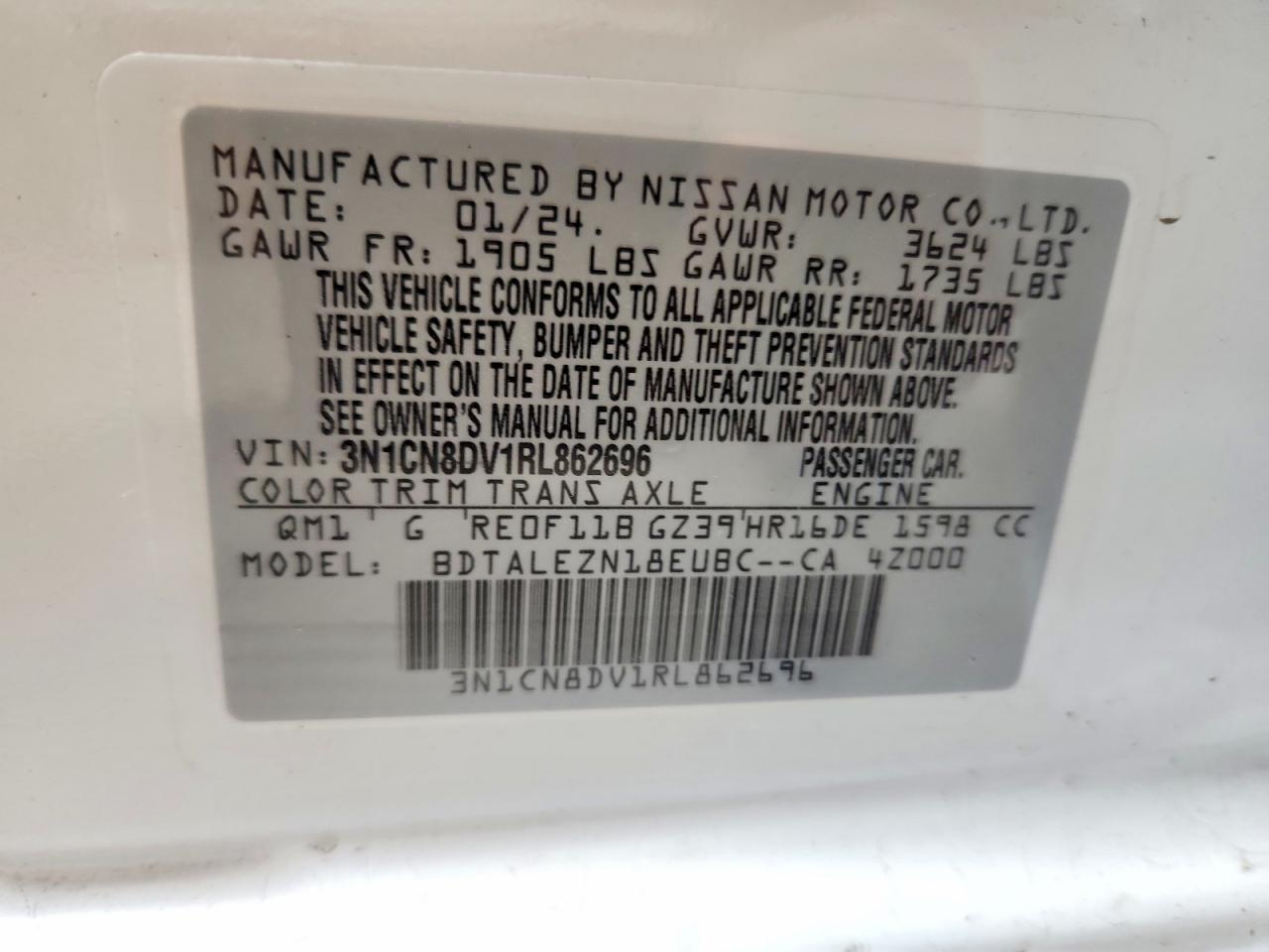 2024 Nissan Versa S - zdjęcie 12