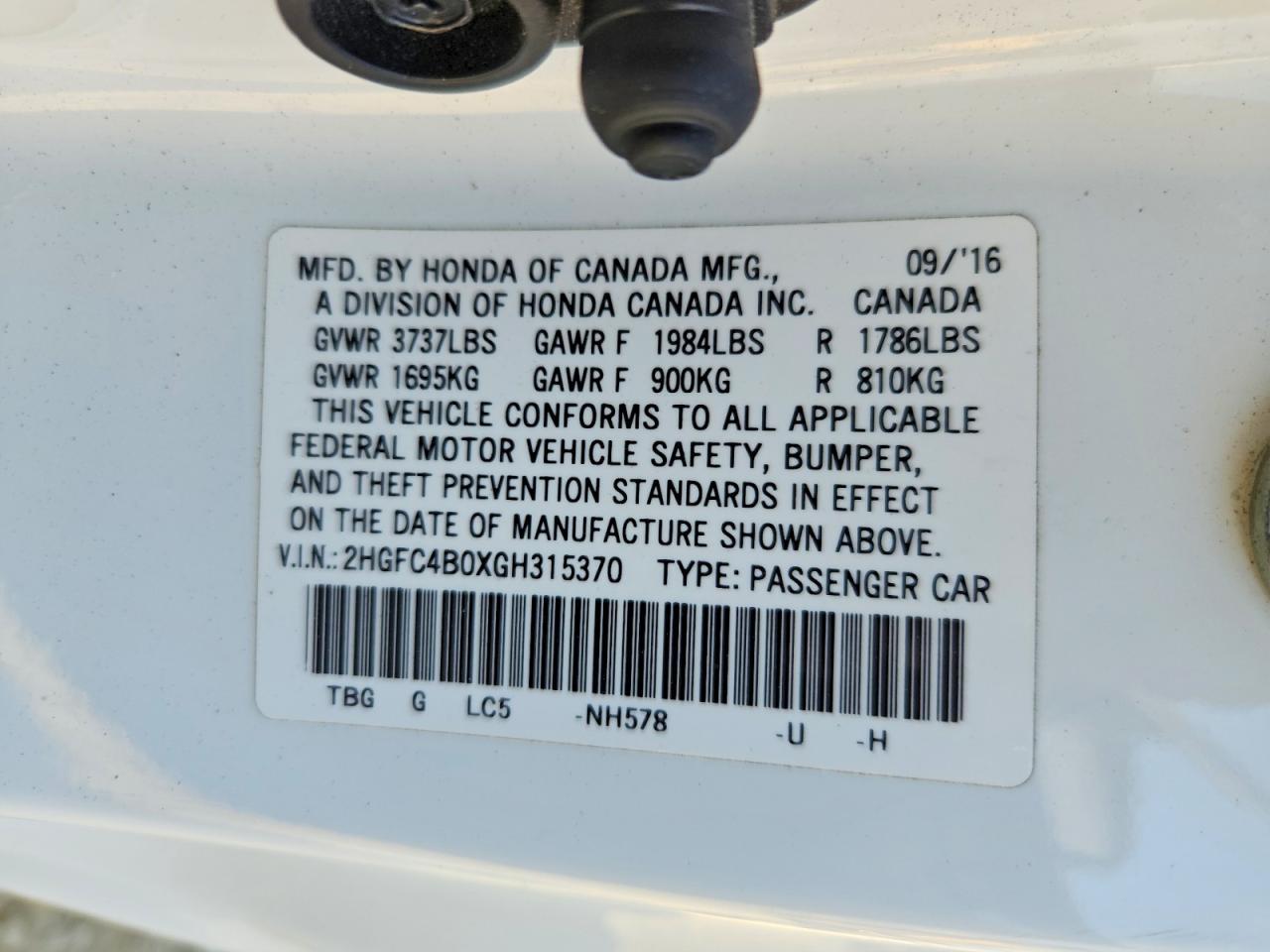 2016 Honda Civic Lx - zdjęcie 12