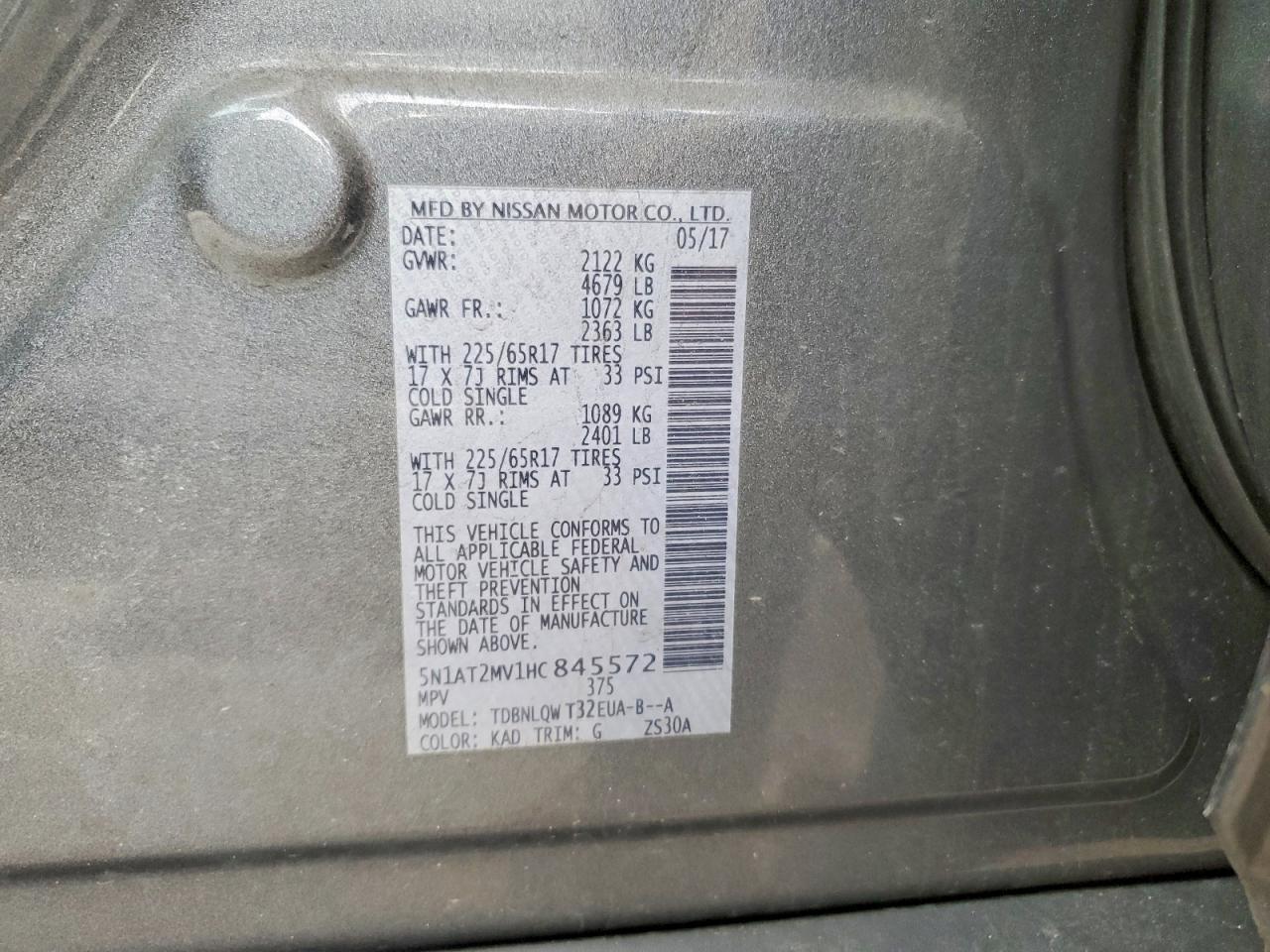 2017 Nissan Rogue Sv - zdjęcie 12