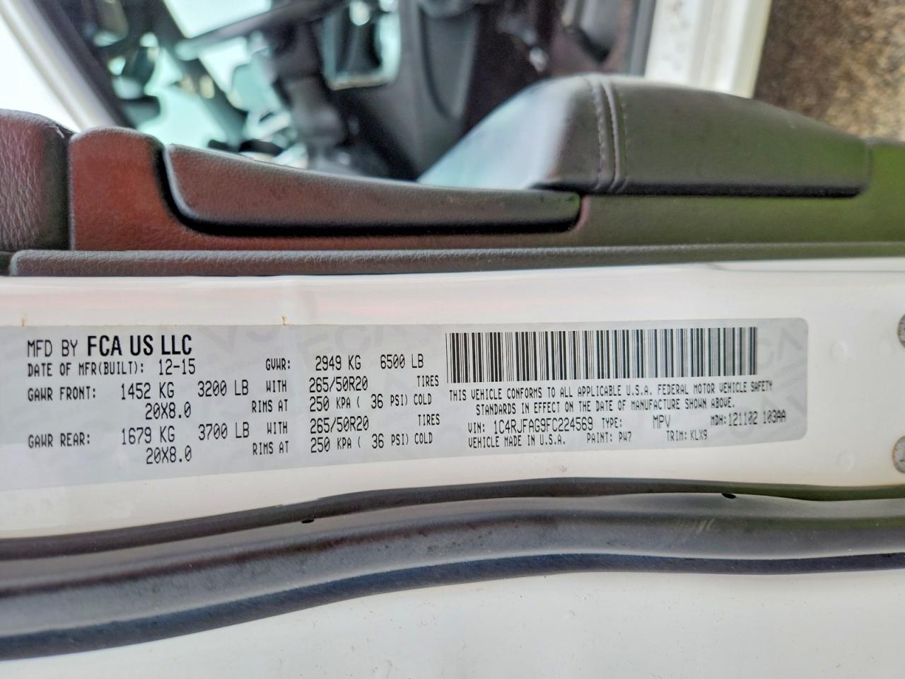 2015 Jeep Gr Cheroke - zdjęcie 14