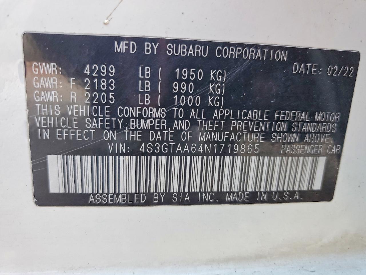 2022 Subaru Impreza - zdjęcie 12