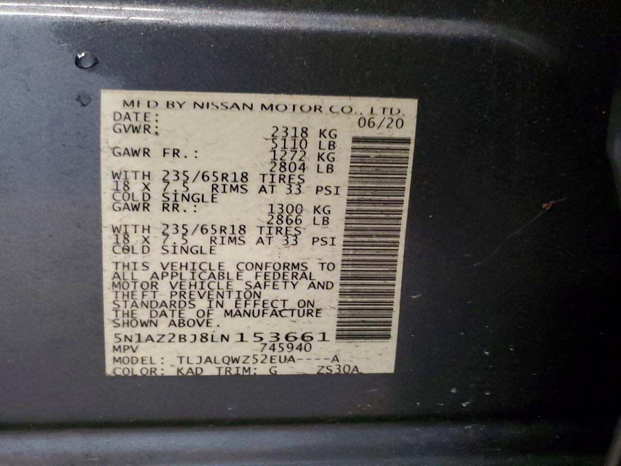 2020 Nissan Murano Sv - zdjęcie 12