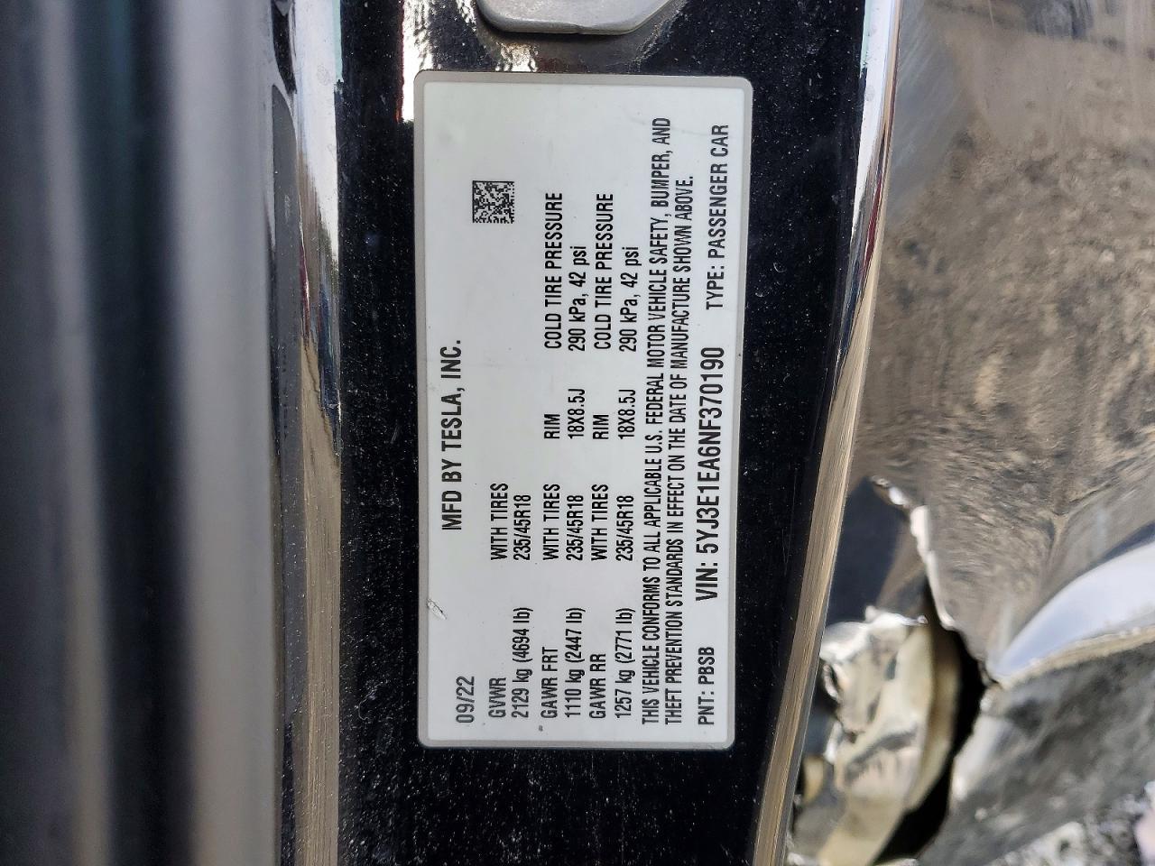 2022 Tesla Model 3 - zdjęcie 12