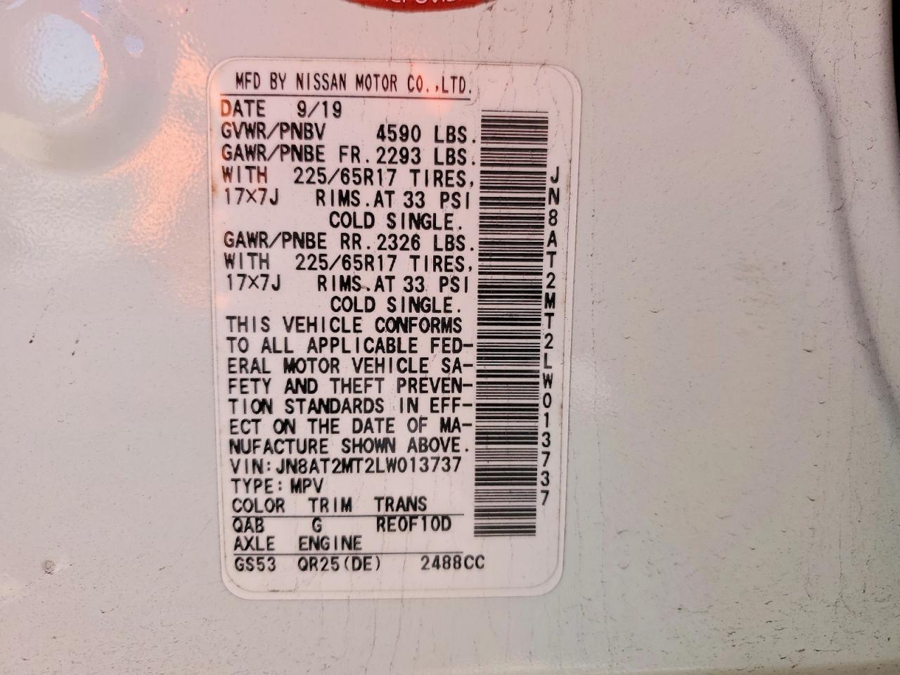 2020 Nissan Rogue Sv - zdjęcie 13