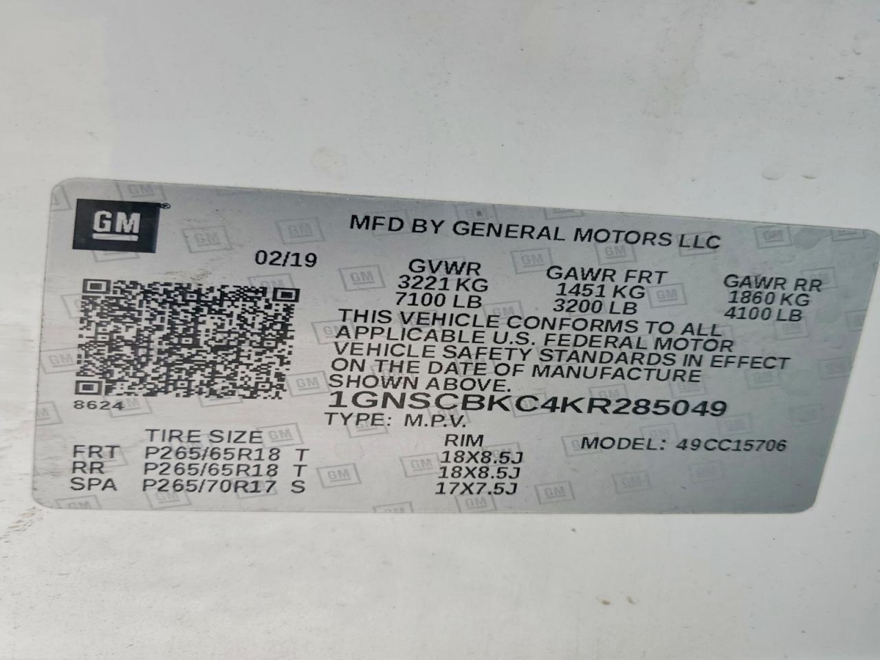 2019 Chevrolet Tahoe C1500 Lt - zdjęcie 13