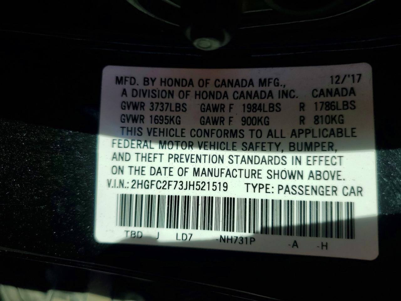 2018 Honda Civic Ex - zdjęcie 12